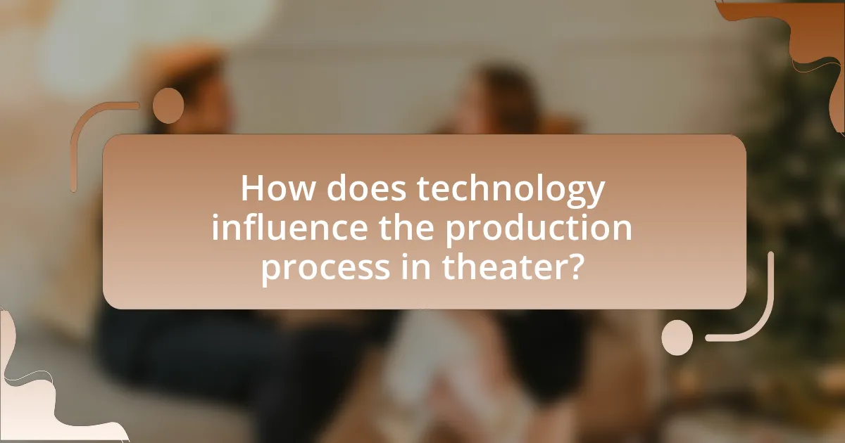 How does technology influence the production process in theater?