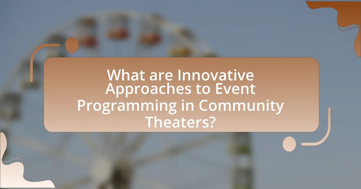 What are Innovative Approaches to Event Programming in Community Theaters?